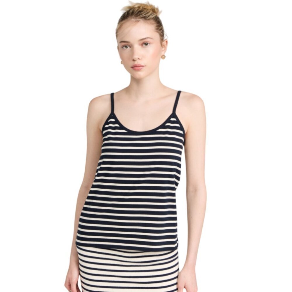 KULE the Spaghetti Tank Top Shirt Womens XXL Navy Blue Cream Stripe Sleeveless